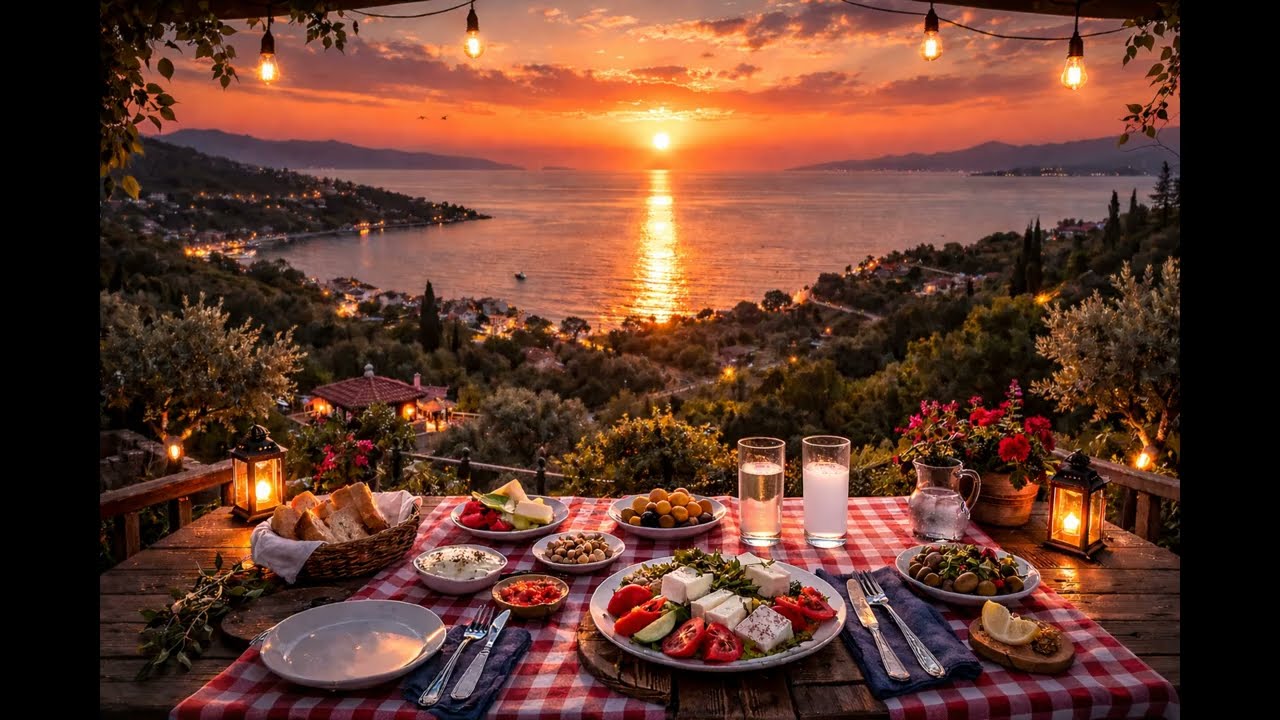 Rakı Sofrası Gün Batımı Ambience 🍶🌅 | Sakin Akşam Manzarası | 3 Saat ULTRA CLEAN