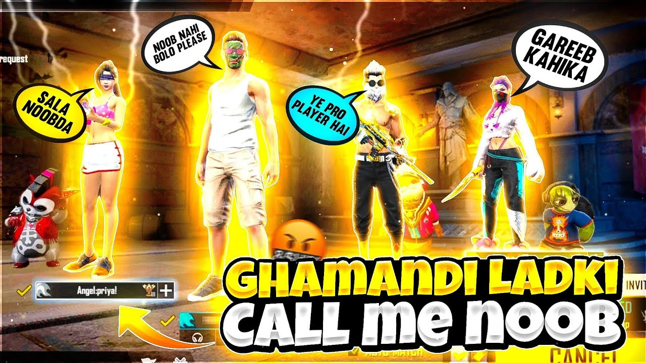 घमंडी लड़की Call Me Noob 🤬 I Challenged For 1 vs 2 || Most Intense CS Battle - Garena Free Fire