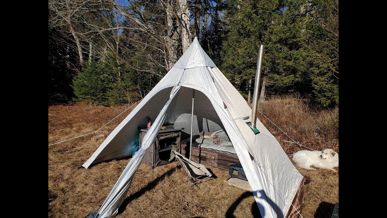 Hot tenting in a Pomoly Manta with Nortent titanium folding stove