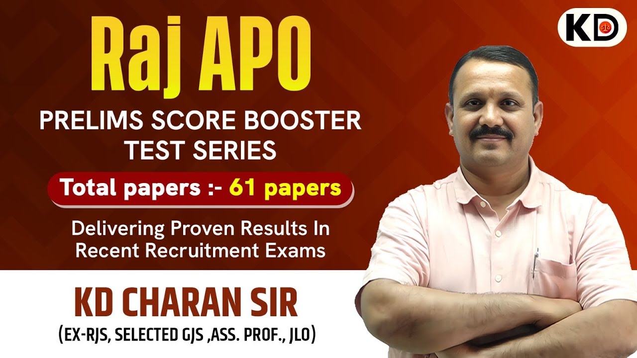 RAJ APO Prelims Score Booster Test Series || KD Advanced Law Classes 