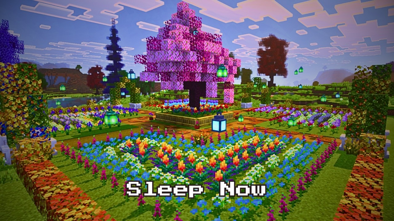 8 Hour Peaceful Minecraft Ambience | Floating Lanterns & Cherry Blossoms
