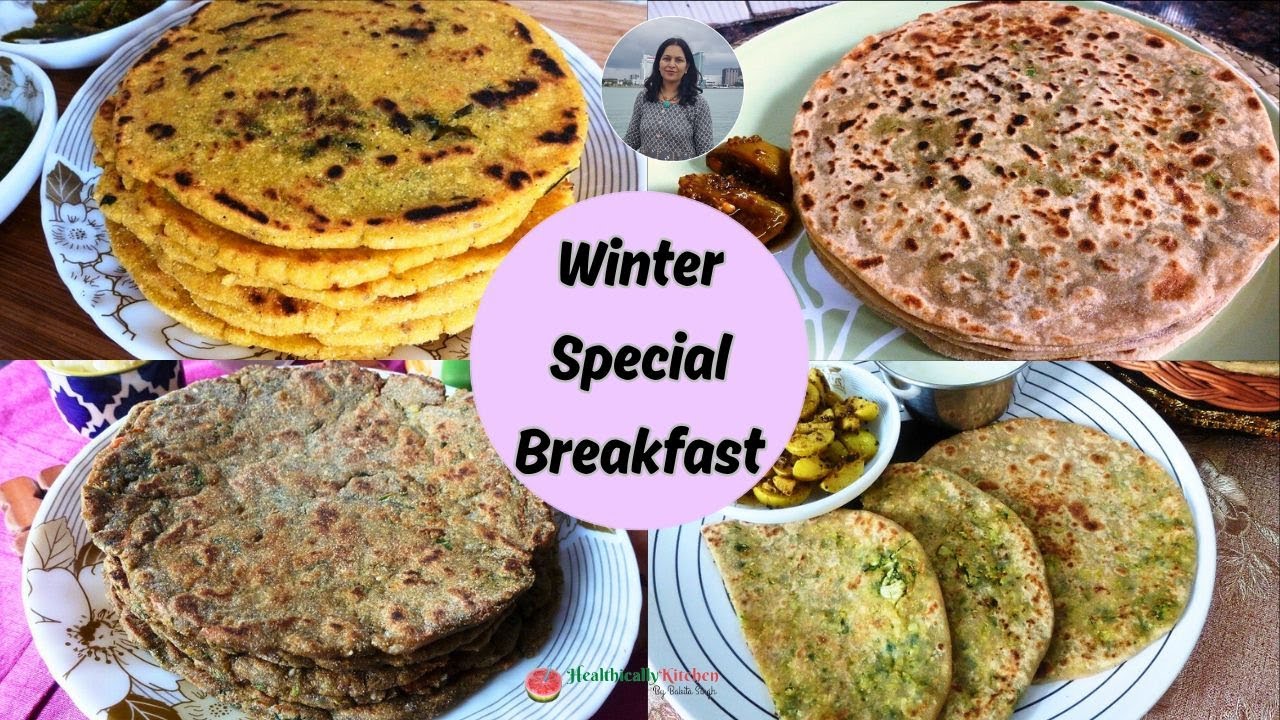 4 Winter Special Parathas | High Iron, High Fiber & Super Tasty Breakfast Ideas ❄️🌾