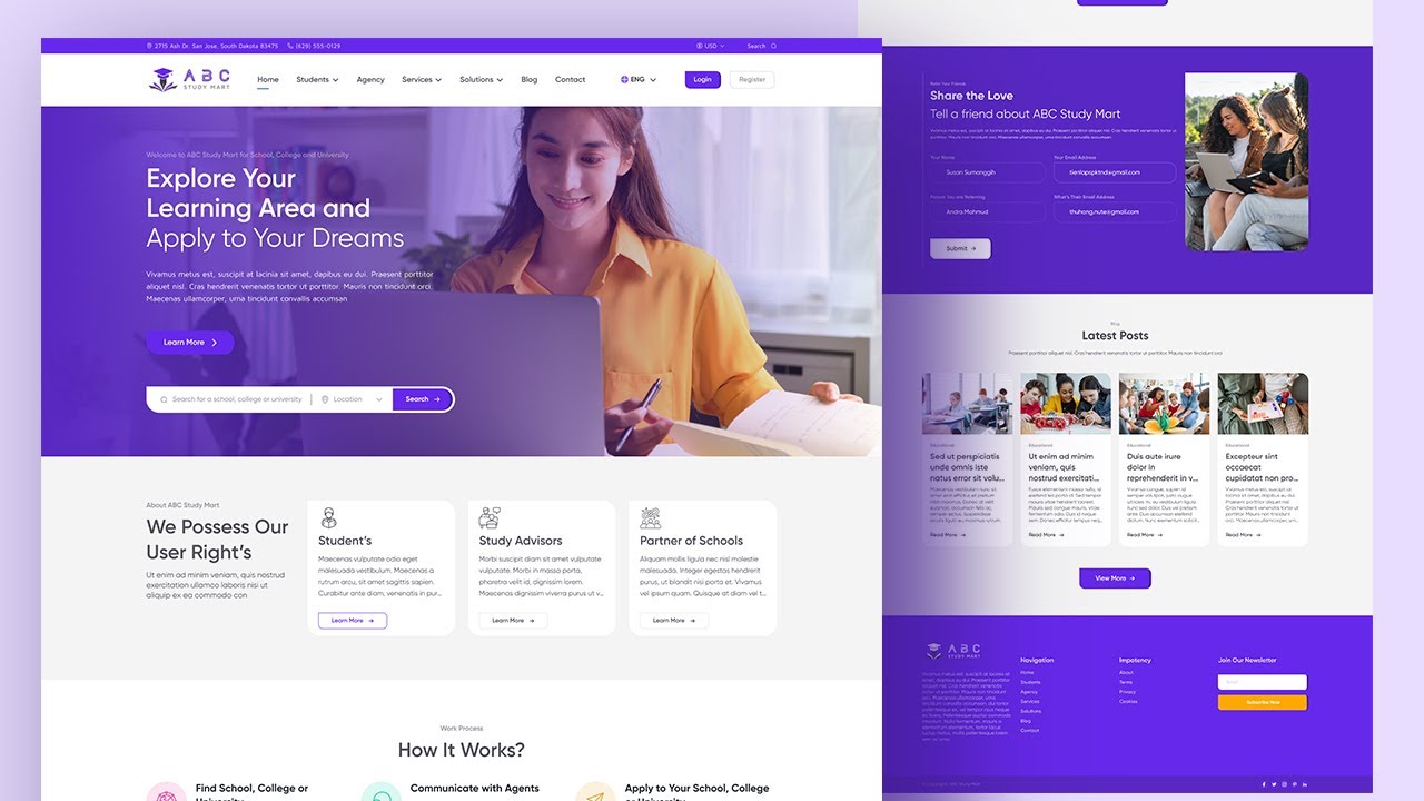 EDUCATIONAL WEBSITE DESIGN IN FIGMA | EDUCATIONAL WEBSITE