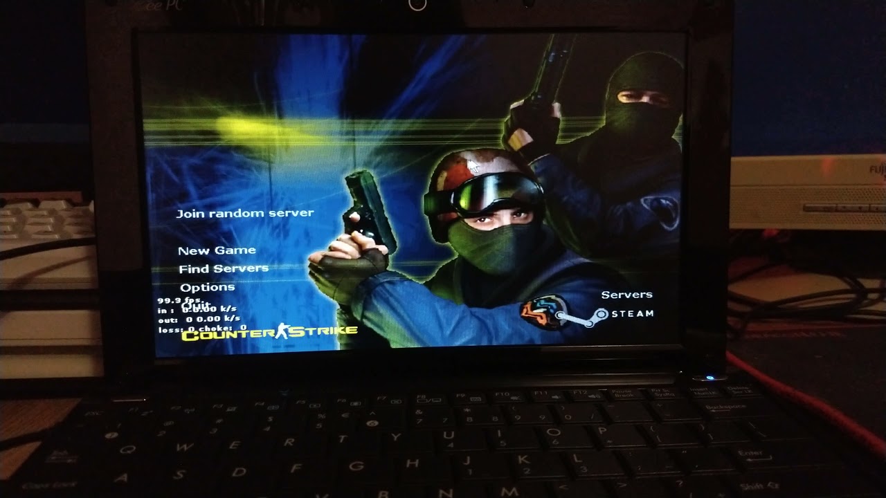 Laptop Asus Eee PC 1005HA and Gameplay CS 1.6