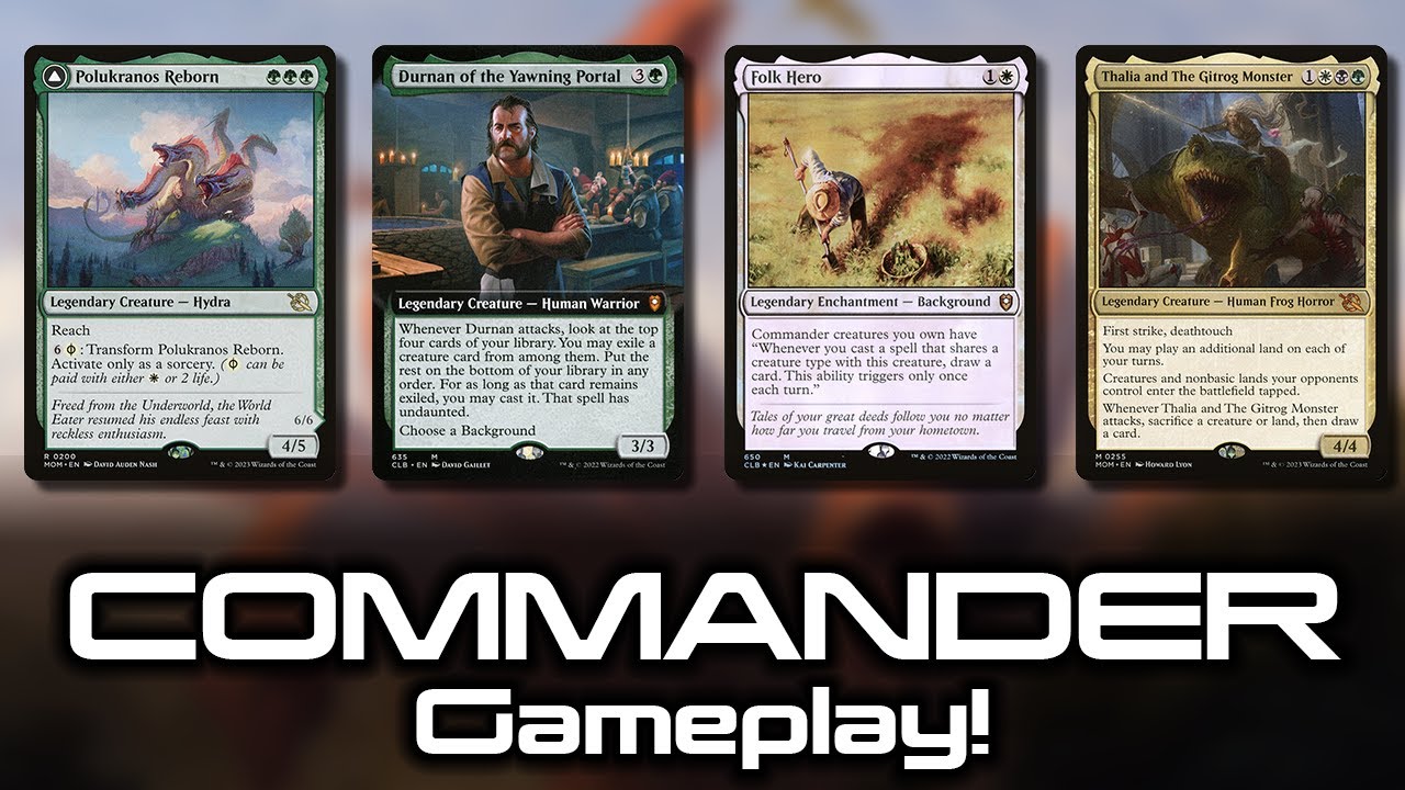 Polukranos Reborn vs Durnan Folk Hero vs Thalia and Gitrog | Commander EDH Gameplay | tribalkai