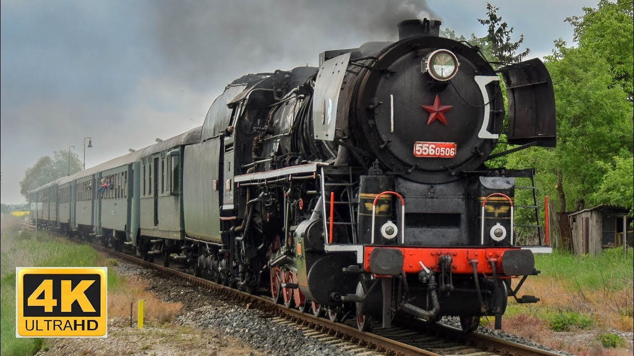 Lokomotiva 556.0506 Štokr Parním vlakem na Audienci u císaře Karla I. 4.5.2019 (4K)