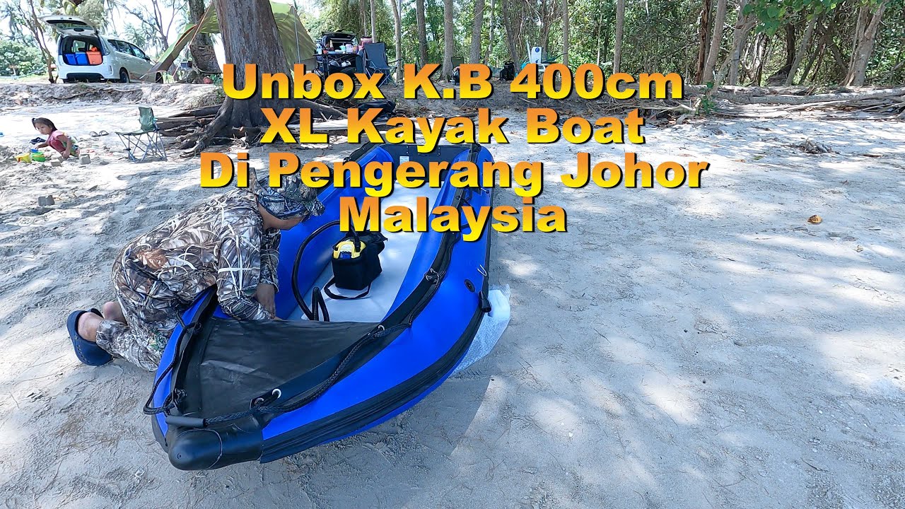 Unboxing KBOAT @ I.K.B Inflatable Kayak Boat 400cm XL And Test Drive With Mercury 9.9hp