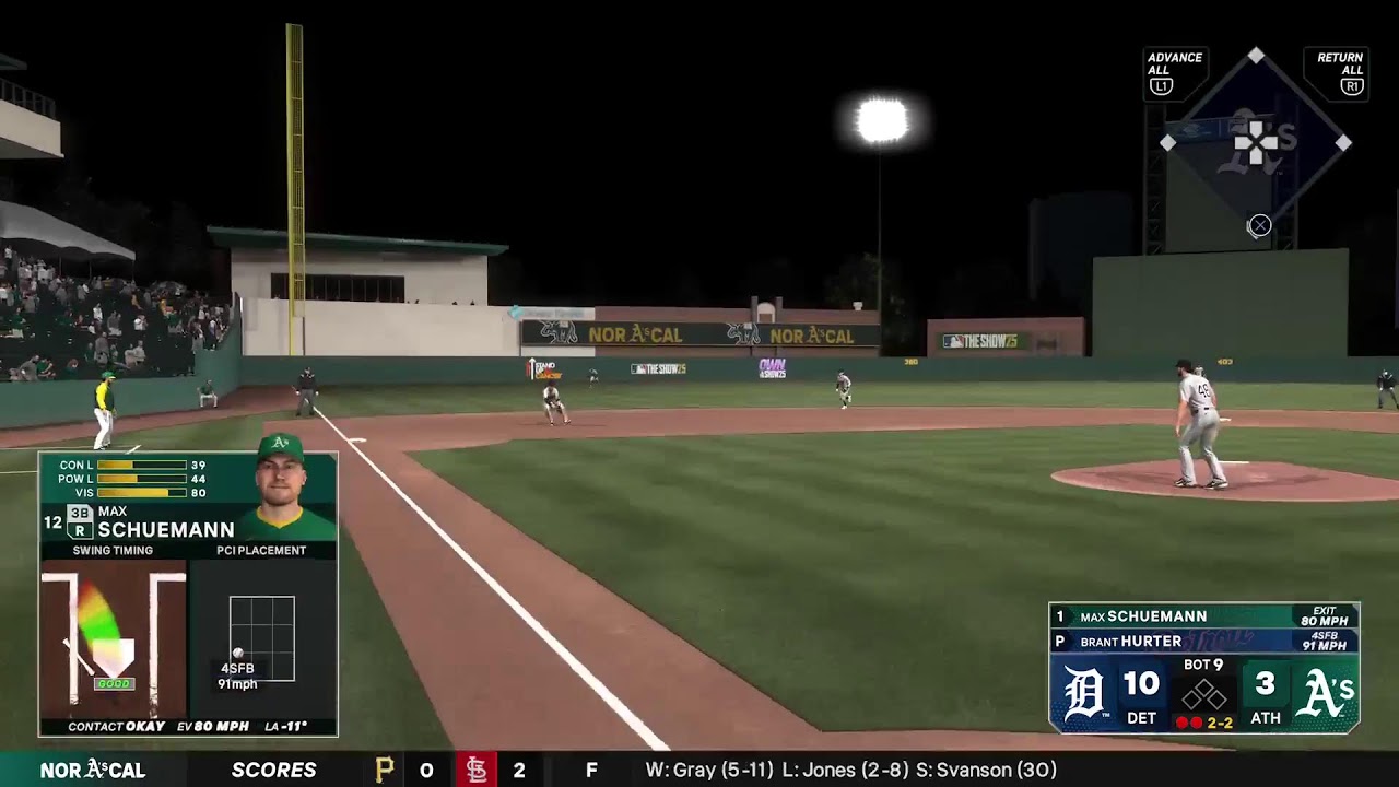 MLB 25 The Show Tigers @ A's Continuation