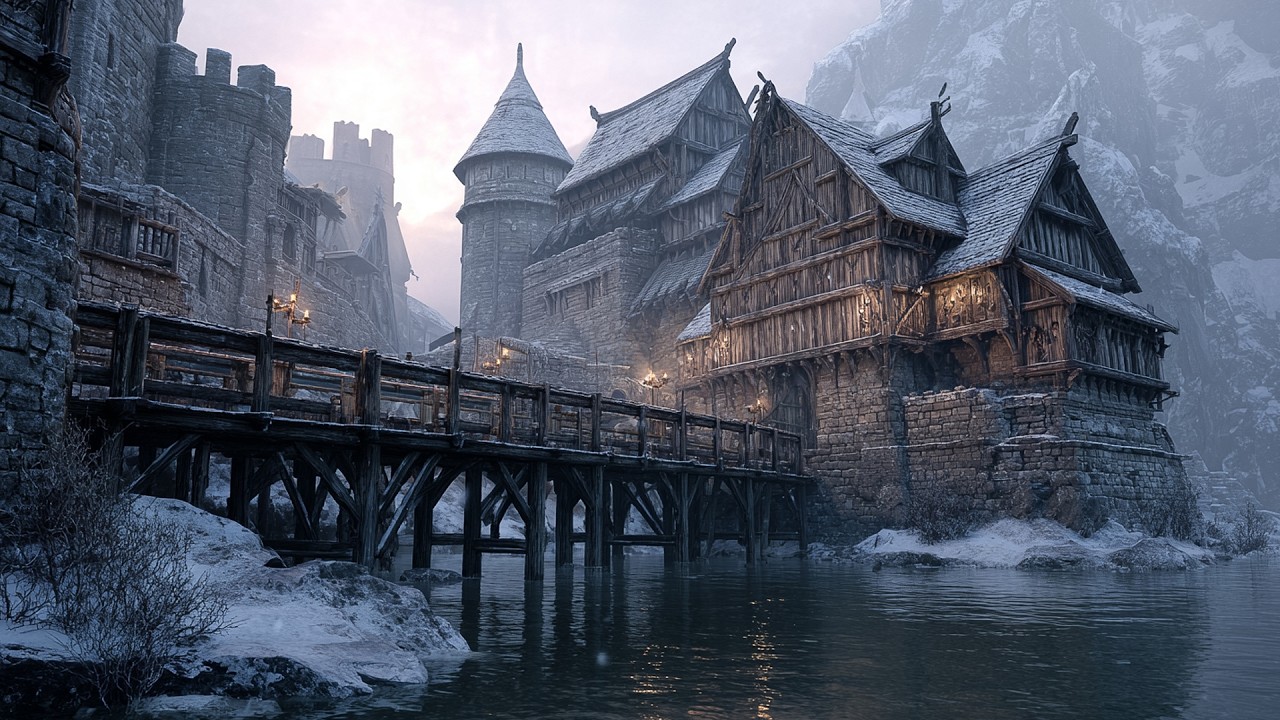Silent Winter Nights in Medieval Villages | Celtic Music for Relaxation