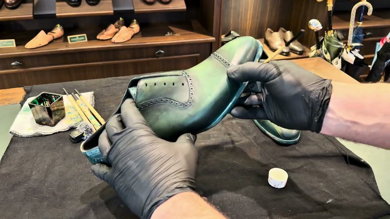 tutorial shoes patina and mirror shine