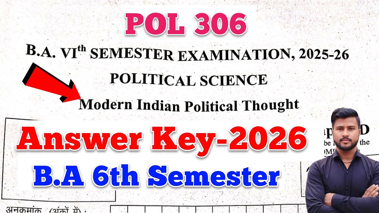 POL 306 answer key today ddu university | modern indian political thought | pol 306 answer key-2026