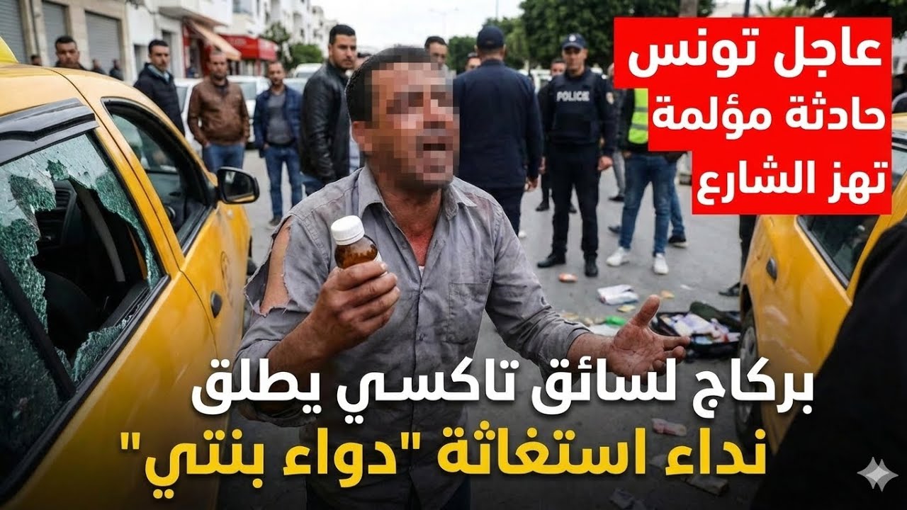 عاجل تونس حادثة مؤلمة تهز الشارع بركاج لسائق تاكسي يطلق نداء استغاثة 