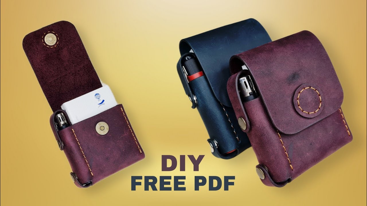 Free Pattern⭕️making a leather Cigarette Case✌️الگو رایگان🔴آموزش ساخت کاور سیگار و فندک