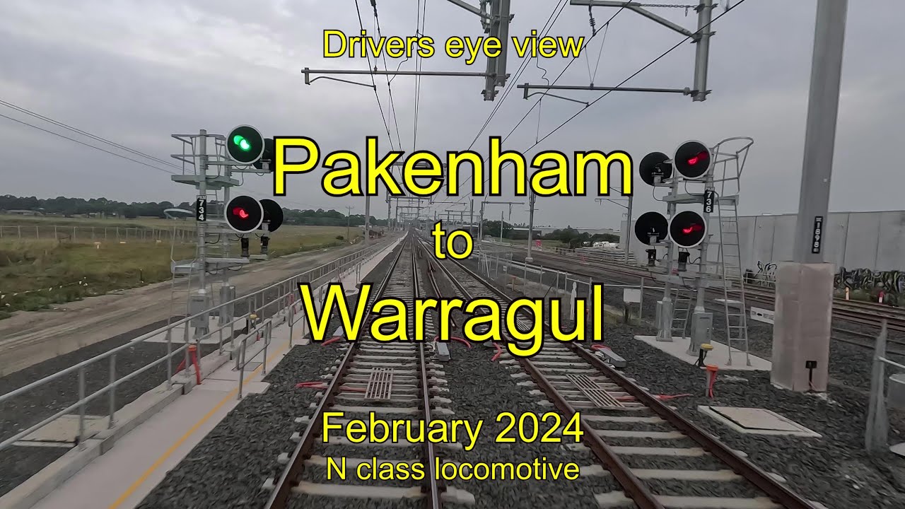 Drivers eye view, Pakenham to Warragul, N class, Feb 2024