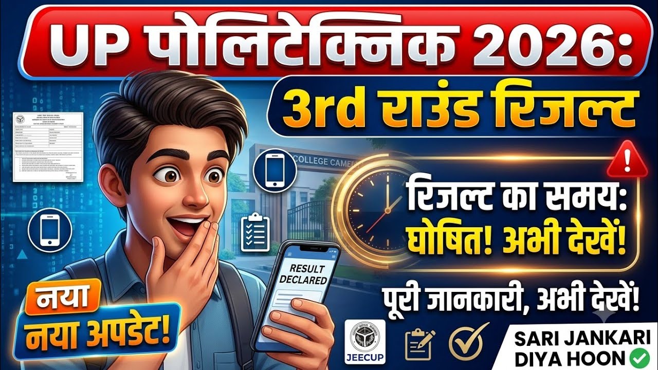 UP POLYTECHNIC 3rd ROUND KA RESULT।। जल्दी देखो रिजल्ट 