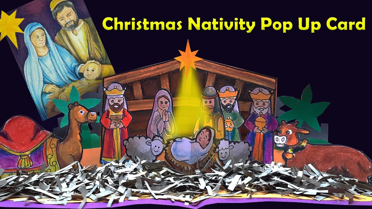 3D Christmas Pop Up Card |Christmas Nativity Pop Up Card |DIY Christmas Greeting Card