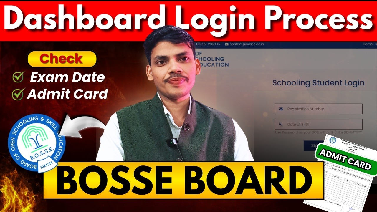 BOSSE Student Portal Login Step-by-Step | Admit Card & Study Material Download Guide | BOSSE Board