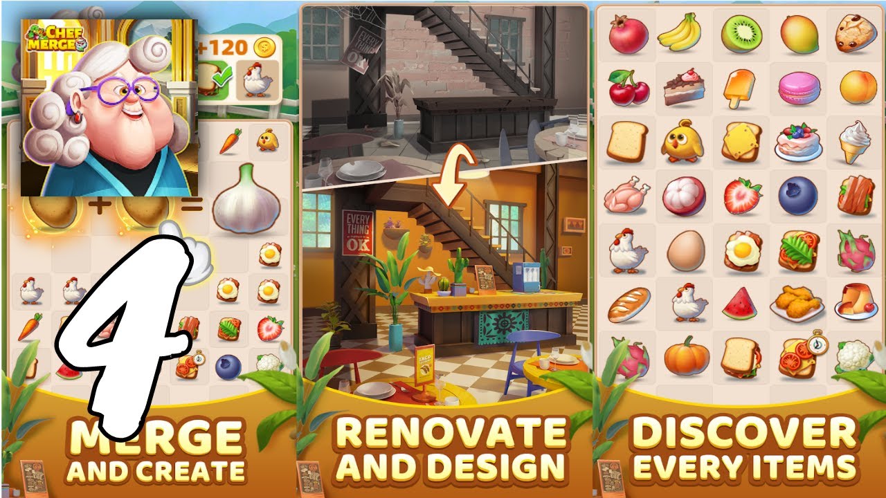 Chef Merge - Fun Match Puzzle Gameplay Walkthrough #4 (Android, IOS)