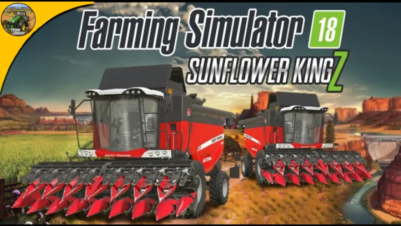 Messy Ferguson Sunflower King Harvester | Farming Simulator 18 Timelapse Gameplay | fs18