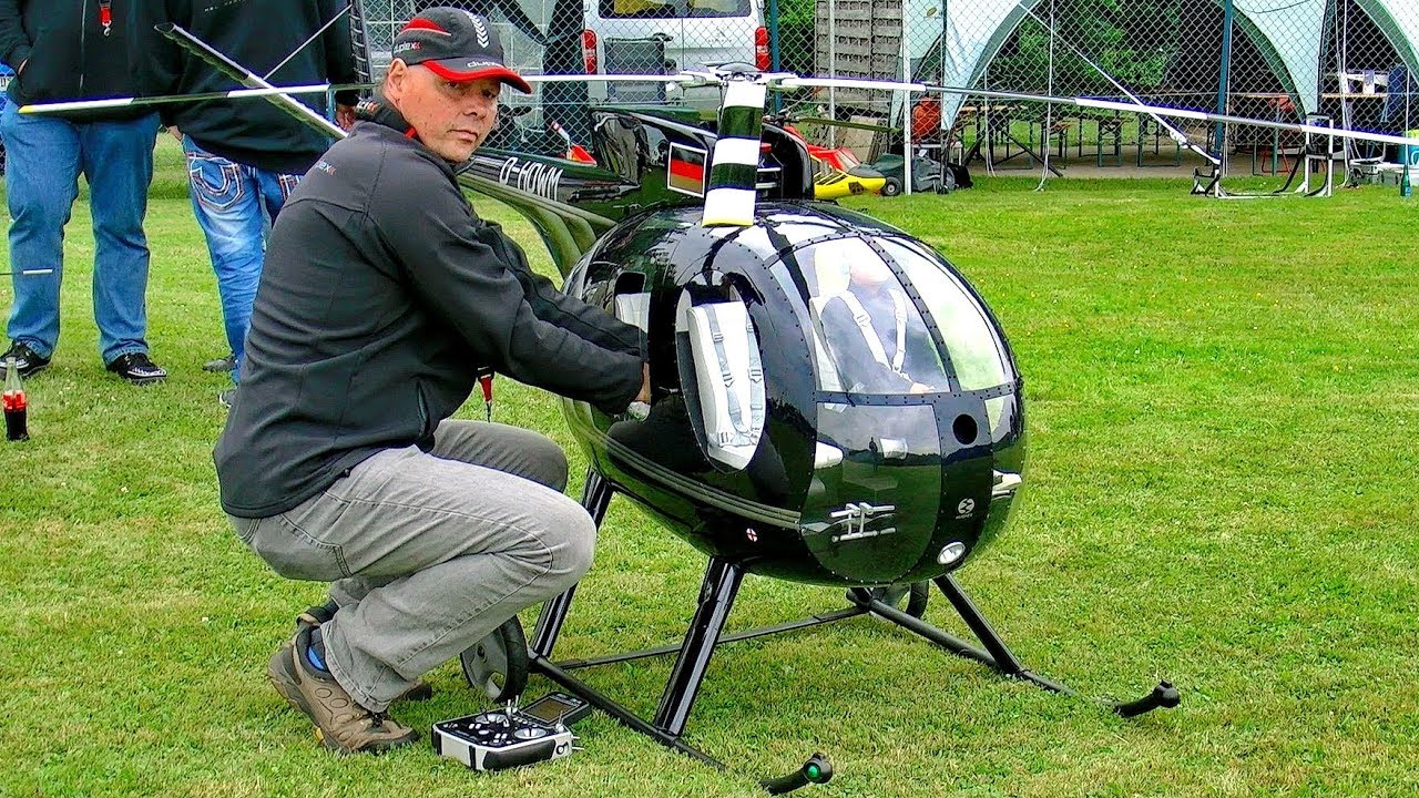 GIGANTIC XXXL HUGHES 500 SCALE MODEL ELECTRIC HELICOPTER FLIGHT DEMONSTRATION