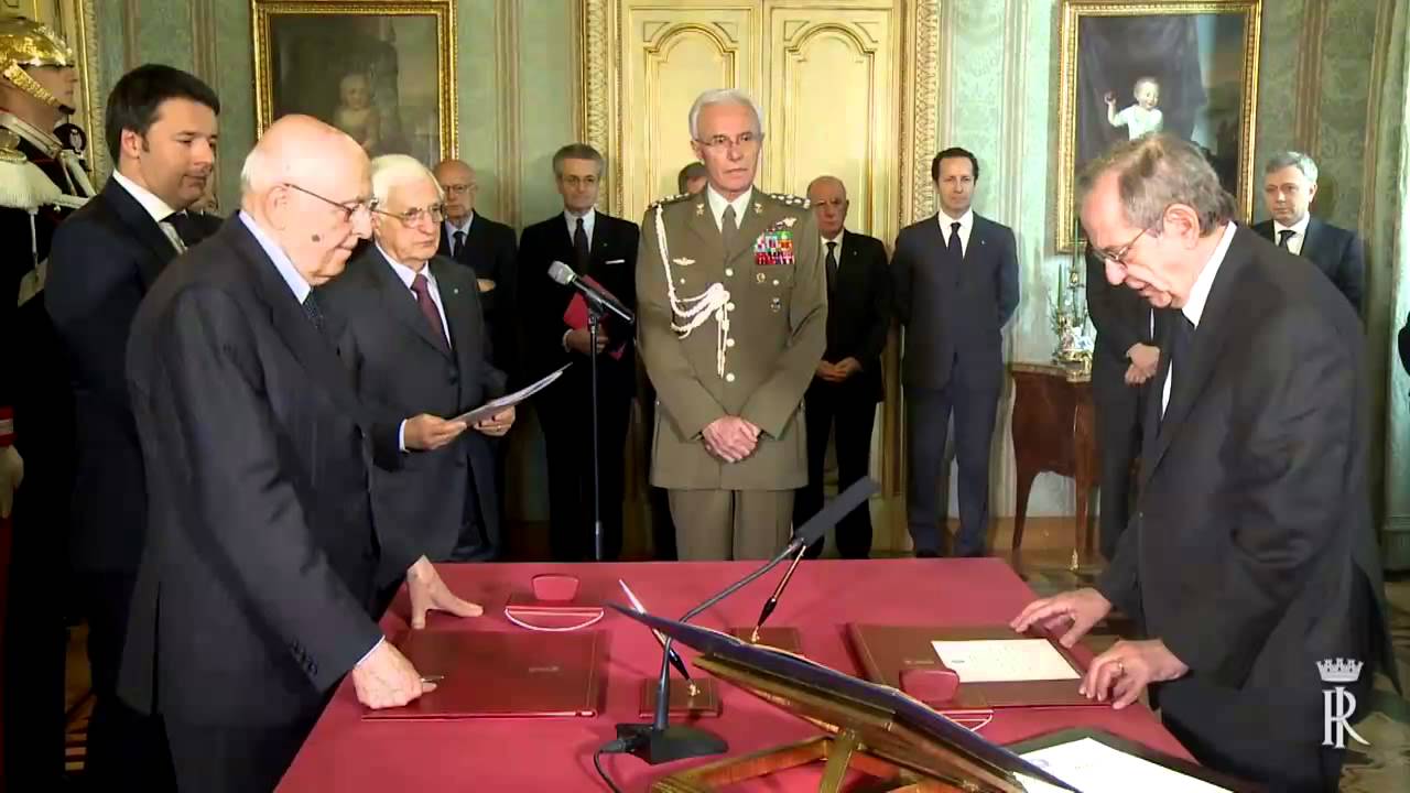 Giuramento del Ministro dell'Economia e delle Finanze, Pier Carlo Padoan