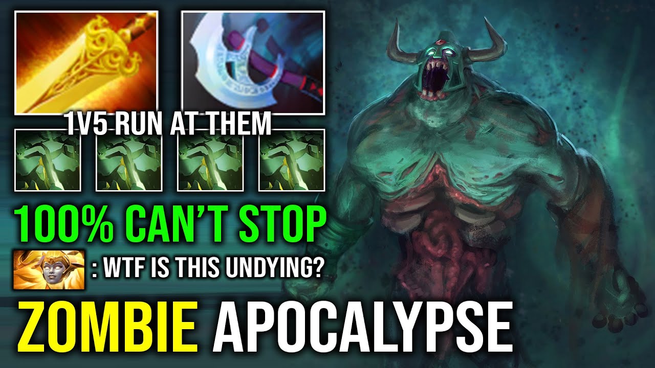 WTF 1v5 Safelane Zombie Apocalypse Radiance + Manta Style Hard Carry Undying Dota 2