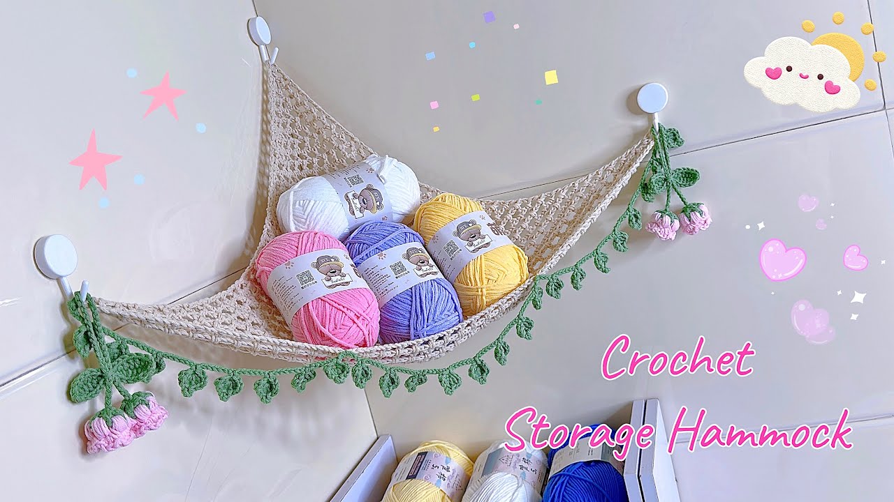 Crochet Storage Hammock| Beginner Friendly | Móc Lưới Len Đựng Đồ Trang Trí