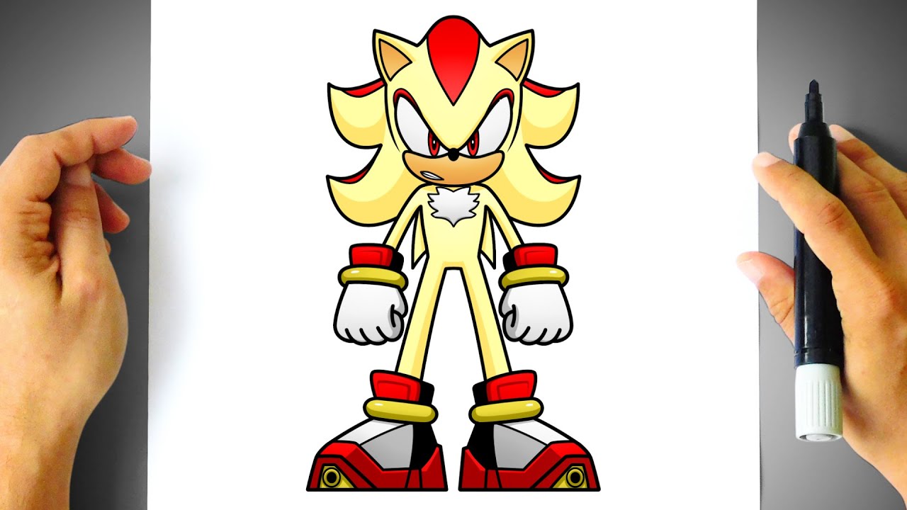 Como DESENHAR o SUPER SHADOW - Como DIBUJAR a SUPER SHADOW - Sonic the Hedgehog - Drawing Tutorial
