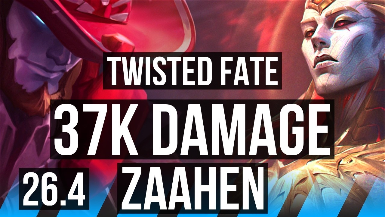 TWISTED FATE vs ZAAHEN (MID) | Good KDA: 11/1/21, 37K damage | KR Diamond | 26.4