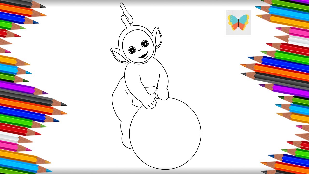 Как нарисовать Лялю из мультика Телепузики | Рисуем и Учим Цвета | Kids Coloring