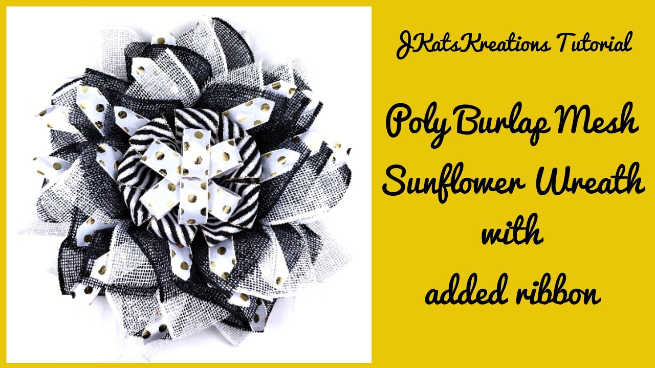 Poly Burlap Mesh Sunflower Wreath/Sunflower Wreath Tutorial/Poly Burlap Wreath