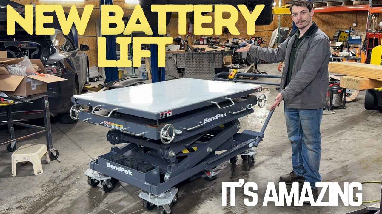 I Install A Model X Battery Pack With My New BendPak Battery Lift!