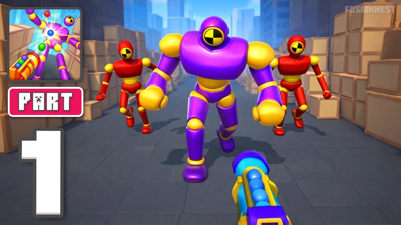 Knock'em All - Gameplay Walkthrough Part 1 - Smash Crowds With Power (iOS, Android)