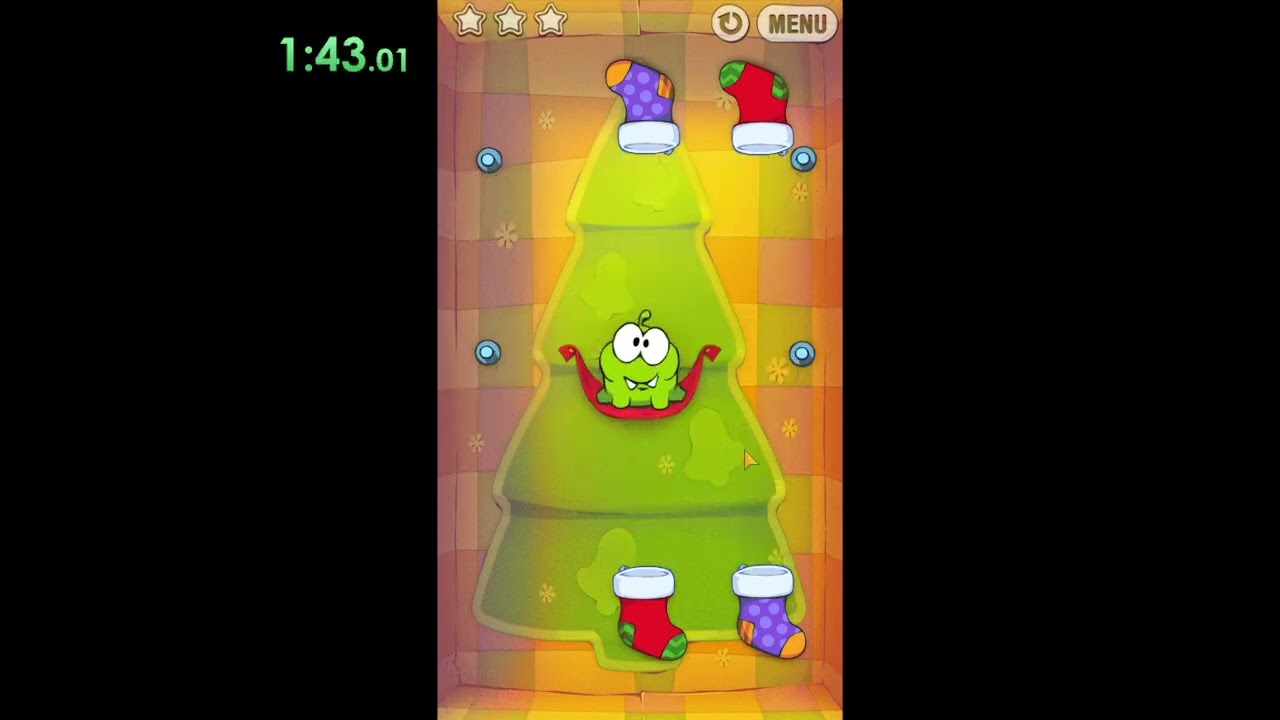 speedrunning cut the rope holiday gift (Full Game 3 stars)