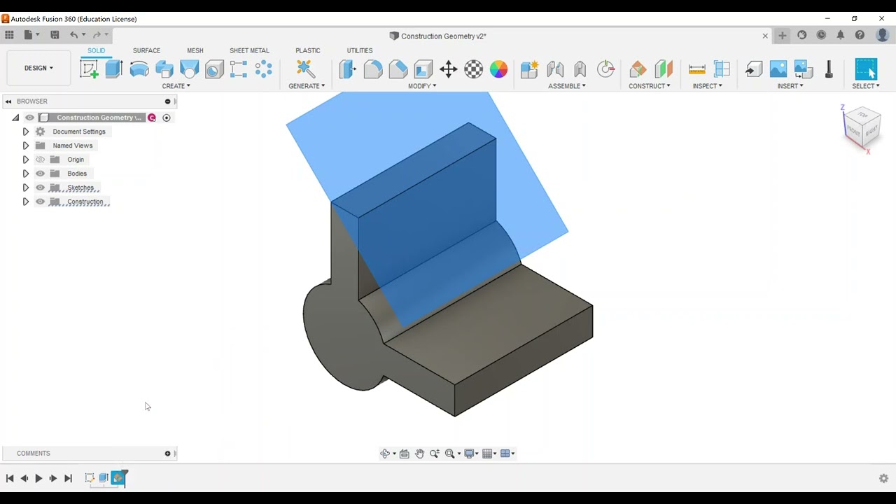 Part Modeling - Create Construction Planes and Axes