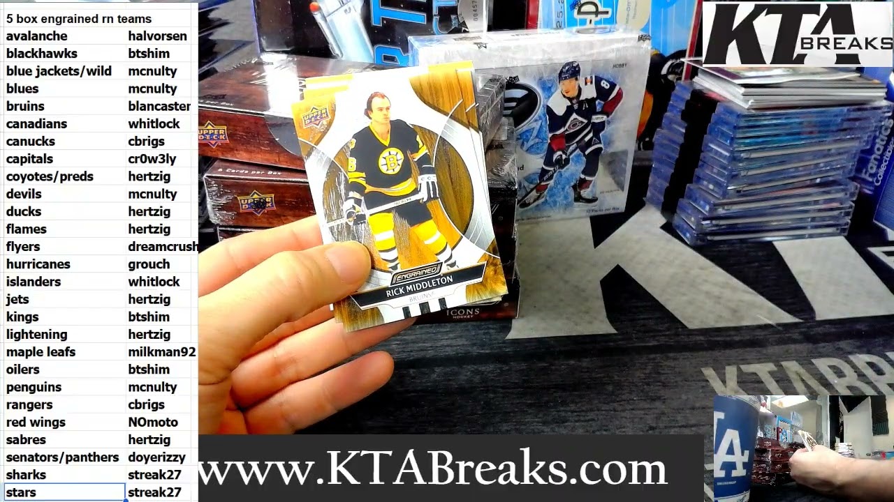 #4 розыгрыш призов - Upper Deck Engrained Icons Hockey 5 Hobby Box 1/2 Case Break Random Teams
