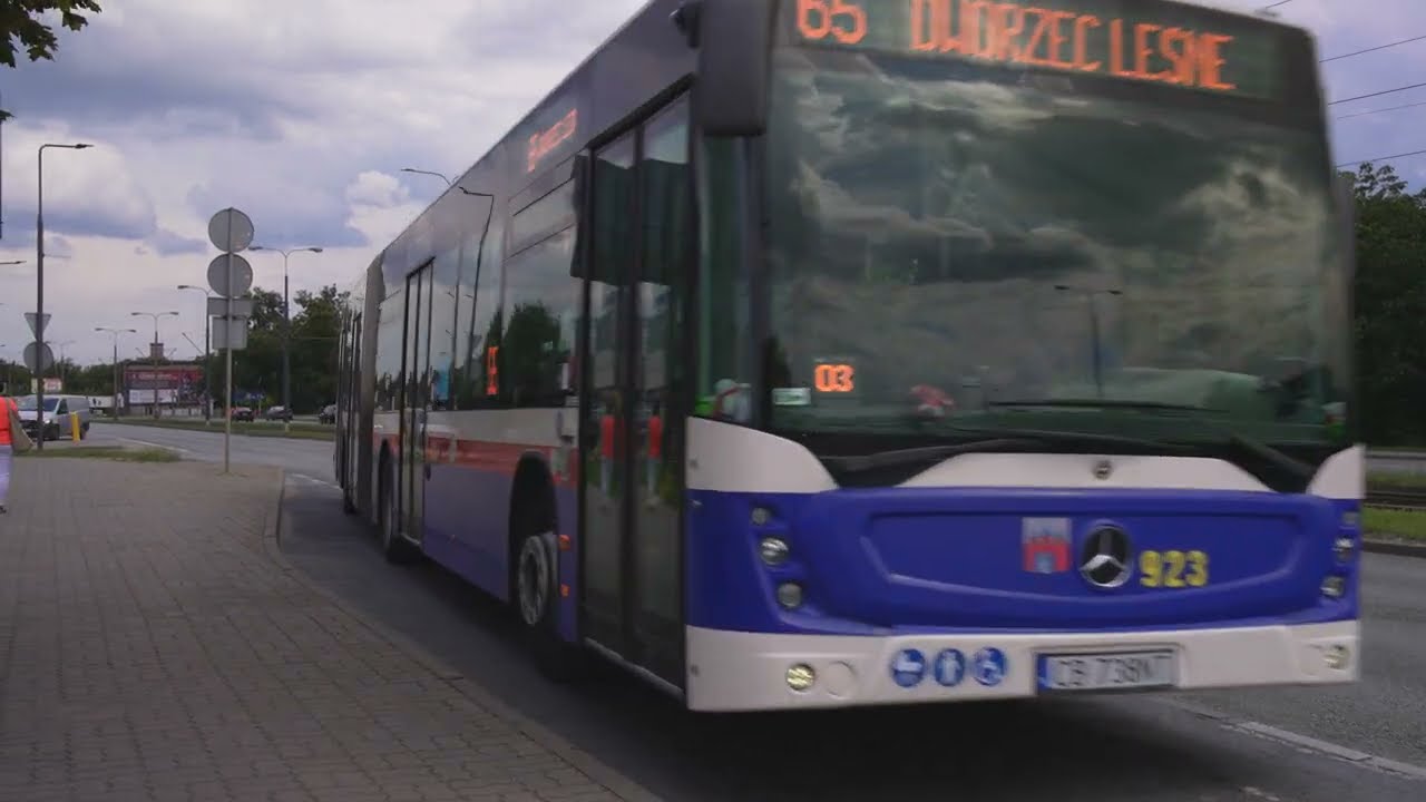 Poland, Bydgoszcz, bus 65 ride from Szajnochy to Leśne