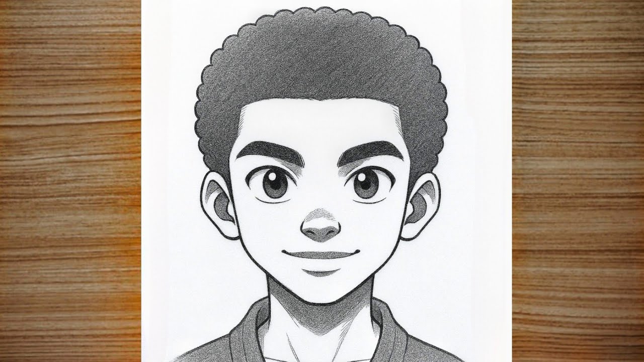 How to Draw an Afro Anime Boy | how to draw anime  Step-by-Step | African American
