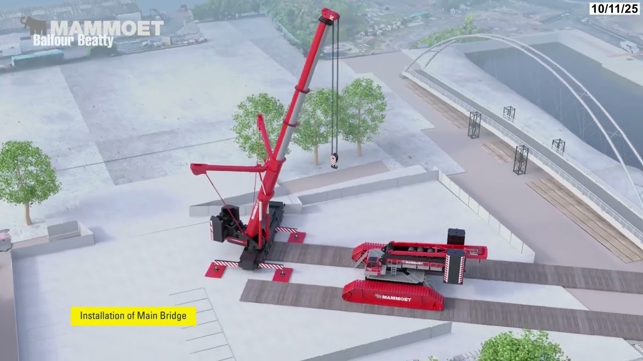 Building the new walking and cycling bridge over the Trent in Nottingham
