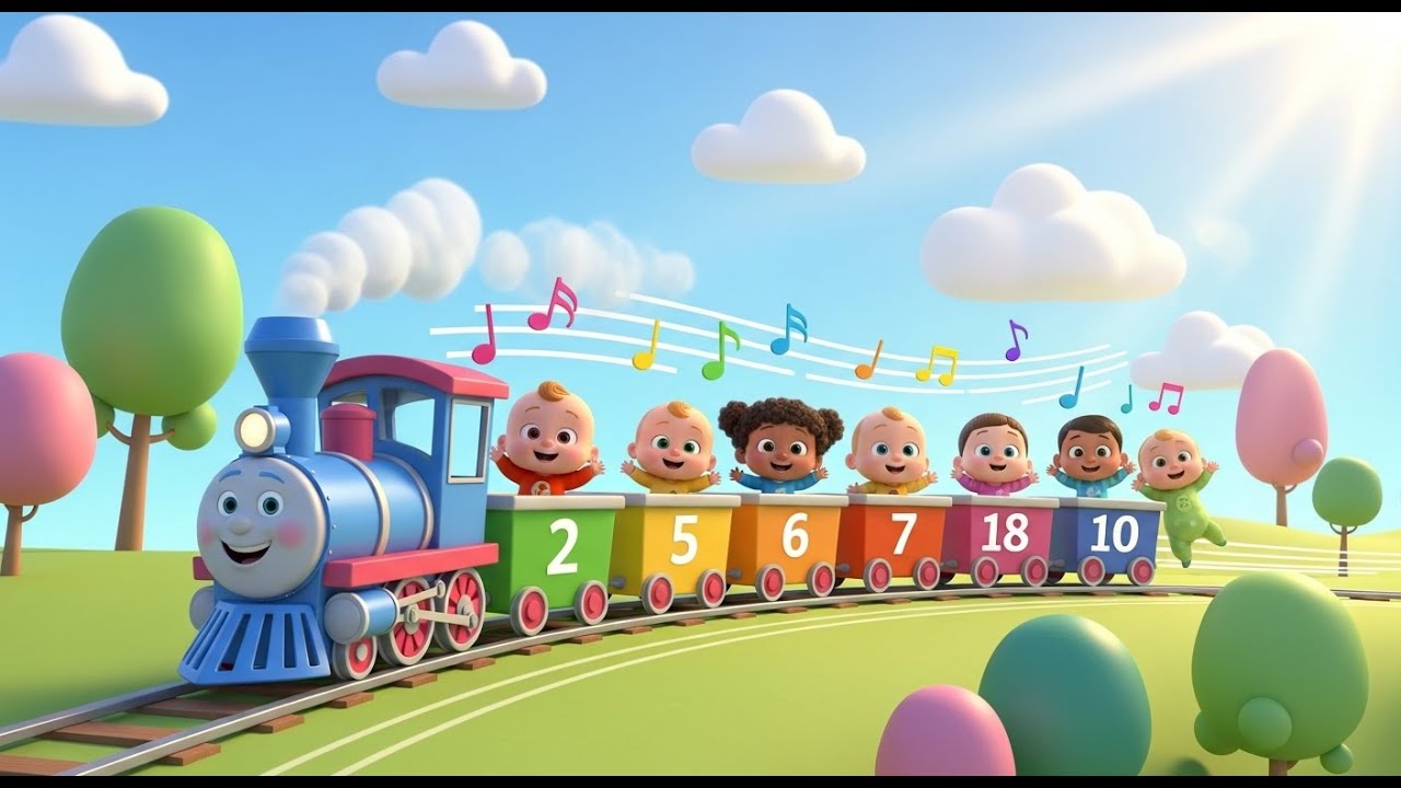 Cho Cho Numbers Counting Train 🚂🔢 | Fun Counting Song for Babies & Toddlers | Baby Giggles TV