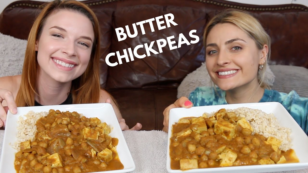 INDIAN BUTTER CHICKPEAS MUKBANG!!