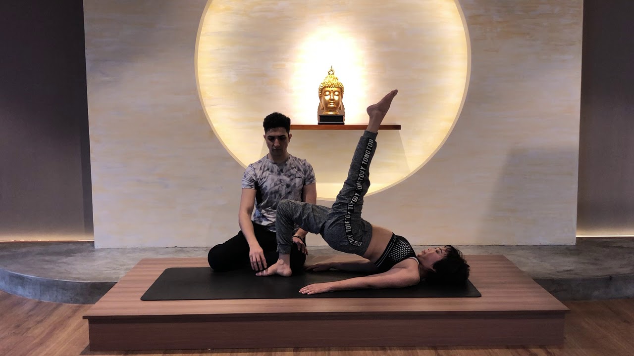 Knee and leg pain yoga / Sciatica  therapy practice with Master Ajay