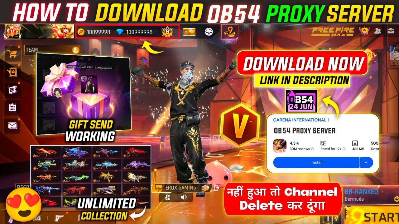 HOW TO DOWNLOAD PROXY SERVER IN FREE FIRE, HOW TO USE PROXY SERVER IN FREE FIRE, VIP PROXY SERVER