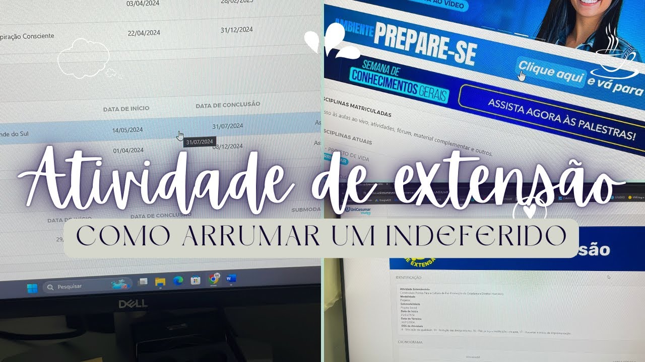 Como corrigir o indeferido de uma atividade de extens&atilde;o