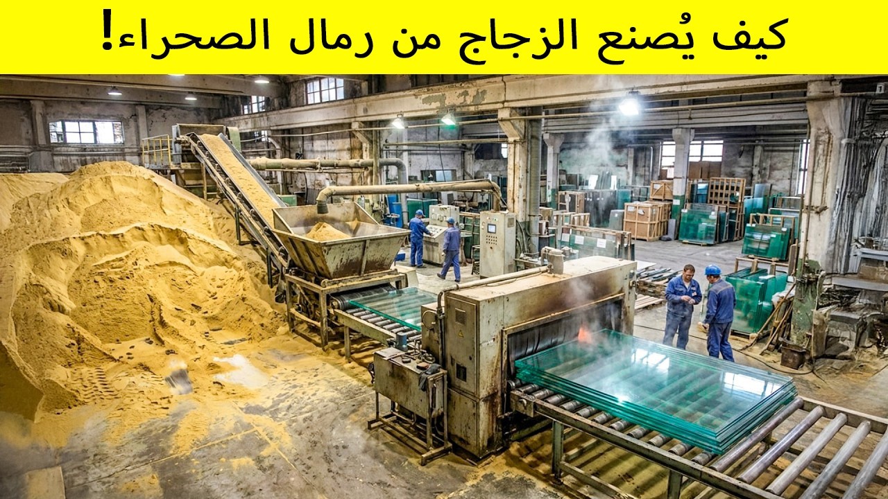 كيف يُصنَع الزجاج من الرمل؟ رحلة مذهلة داخل أحد أضخم المصانع في العالم