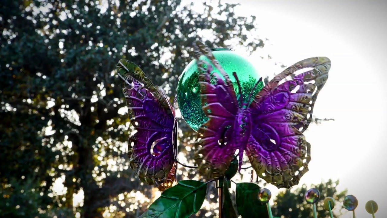 Butterfly Spinner with Mercury Glass Orb SKU# KA6932 - Wind & Weather