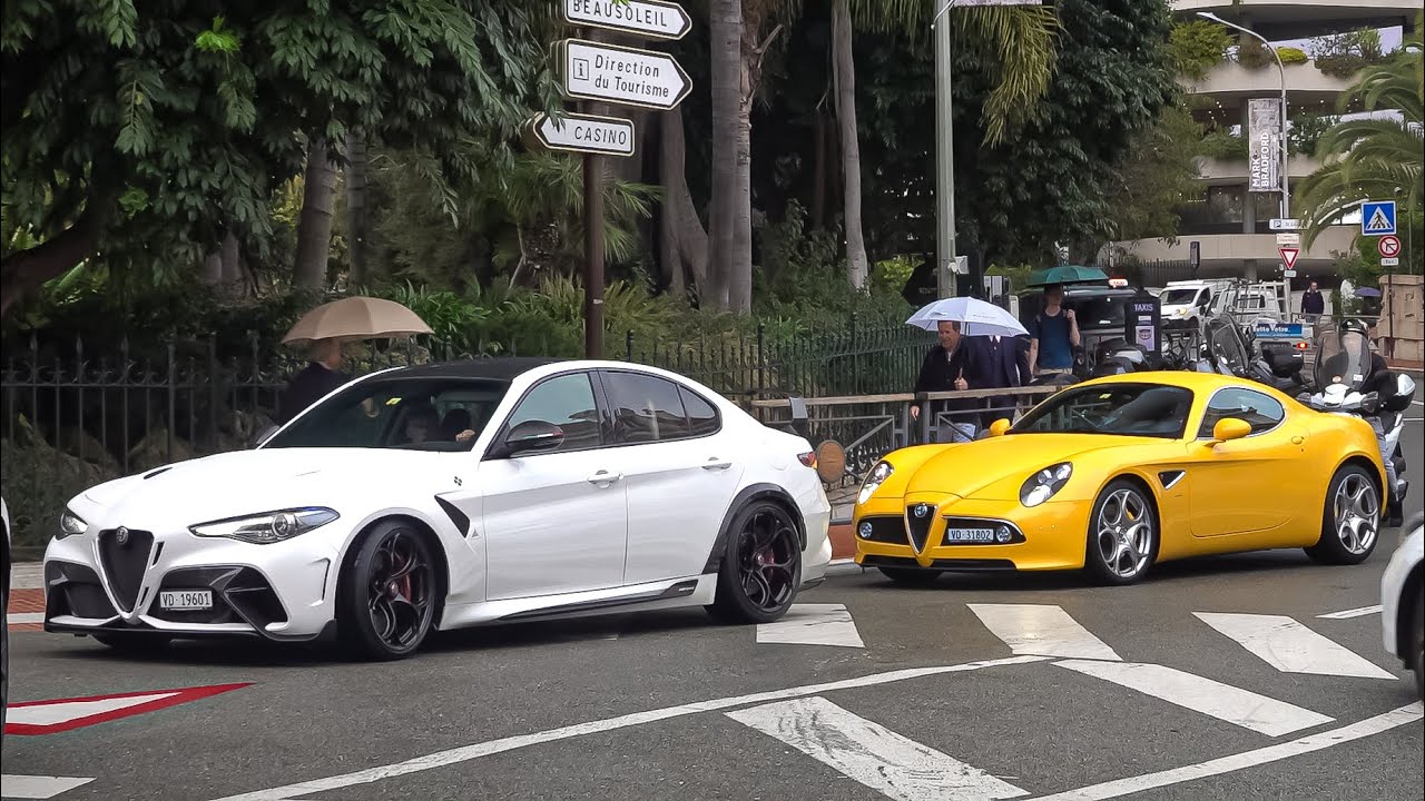 SUPERCARS in MONACO 2023 -139- ( Alfa Romeo Giulia GTAm, 8C Competizione, GT2RS, GT4RS, DB12...)