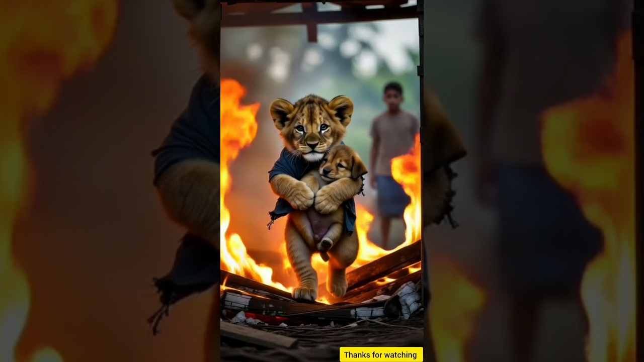 Poor Lion Cub Becomes a Hero | Heart-Touching Story&rdquo; #funny #youtubeshorts #shortsfeed