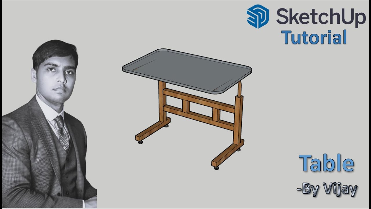 Sketchup Tutorial: How to make a table ? || By Vijay #sketchup #cad #3d #3dmodeling