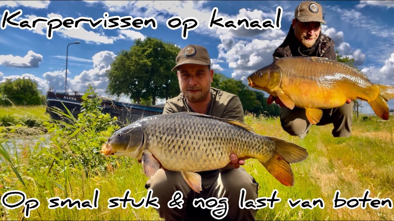 Karpervissen op smal stuk Kanaal - snelle actie & Last van boten - Public Carp Fishing